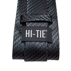 Black silk tie with adjustable loop for learning how to tie men's tie