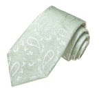 Light green paisley tie, silk material, perfect for how to tie mens tie
