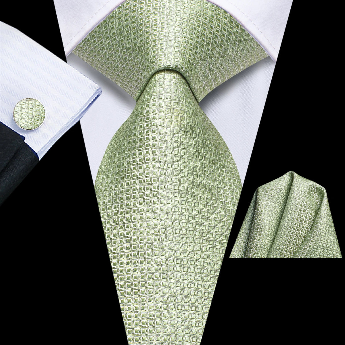 Light green textured mens tie, perfect for formal occasions, how to tie mens tie