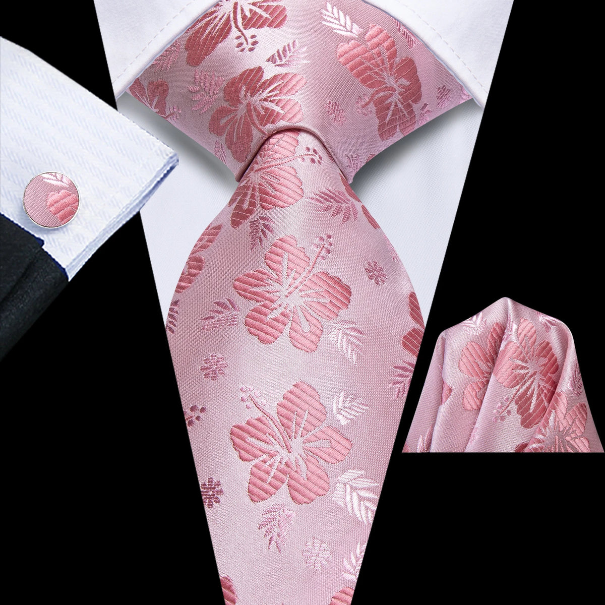 Pink floral men's tie, silk fabric, perfect for formal occasions, how to tie mens tie