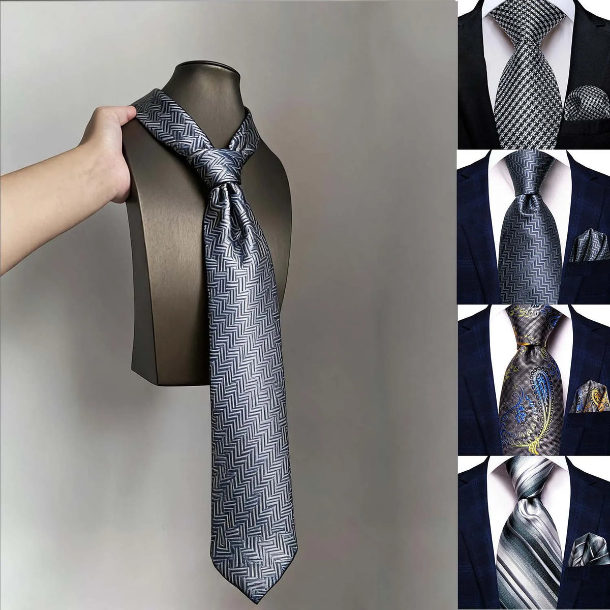 Men's patterned tie, elegant design, perfect for learning how to tie men's tie