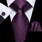 Purple silk men's tie, formal wear, how to tie mens tie