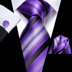 Purple striped men's tie, elegant silk design for formal occasions
