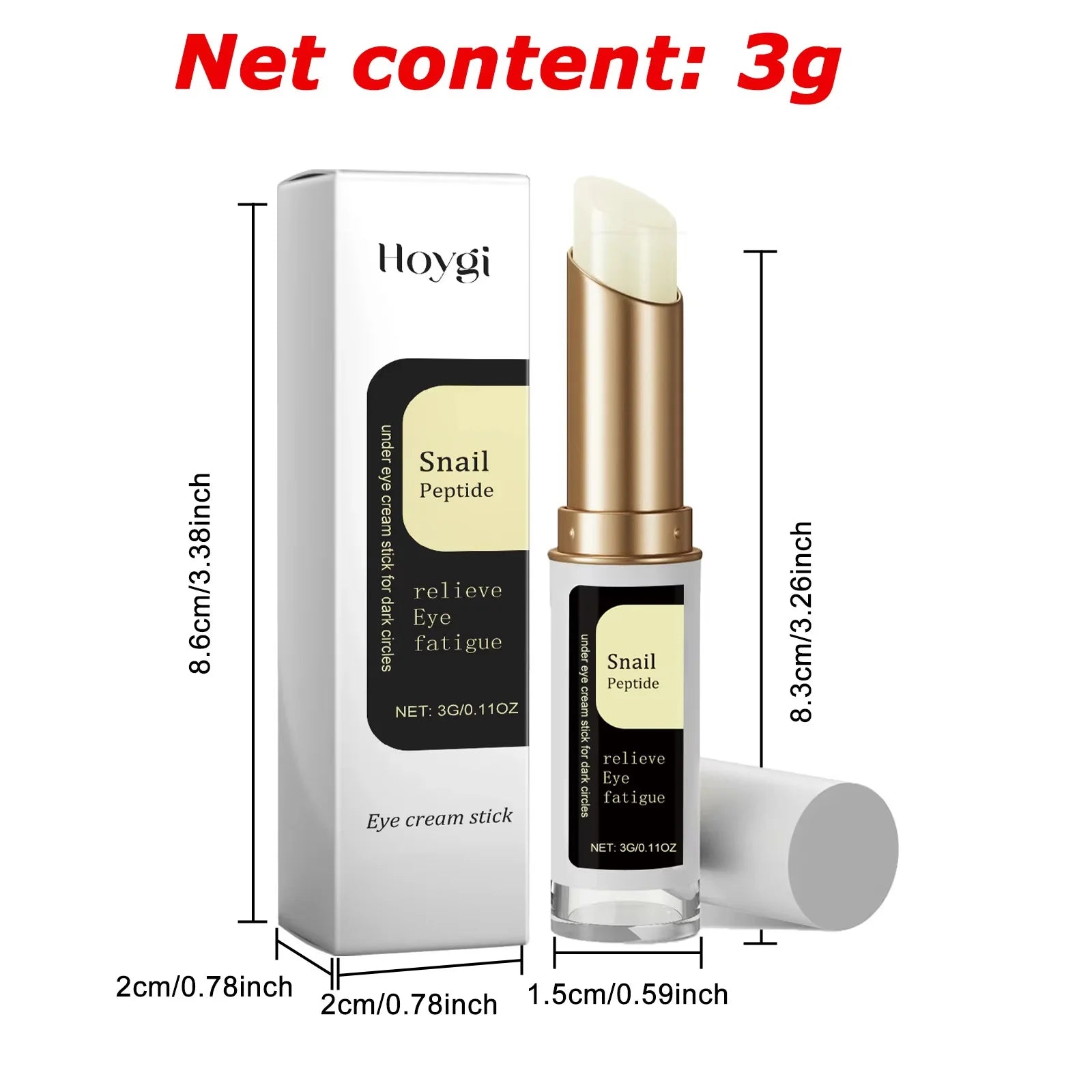 Snail eye cream stick for dark circles, 3g, skincare product