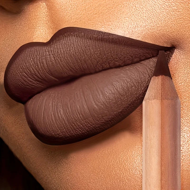 Huda Beauty Lip Contour Stain in rich brown shade for a defined look