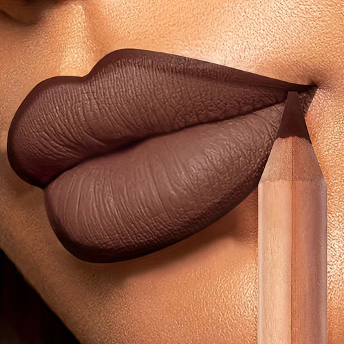 Huda Beauty Lip Contour Stain in rich brown shade for a defined look