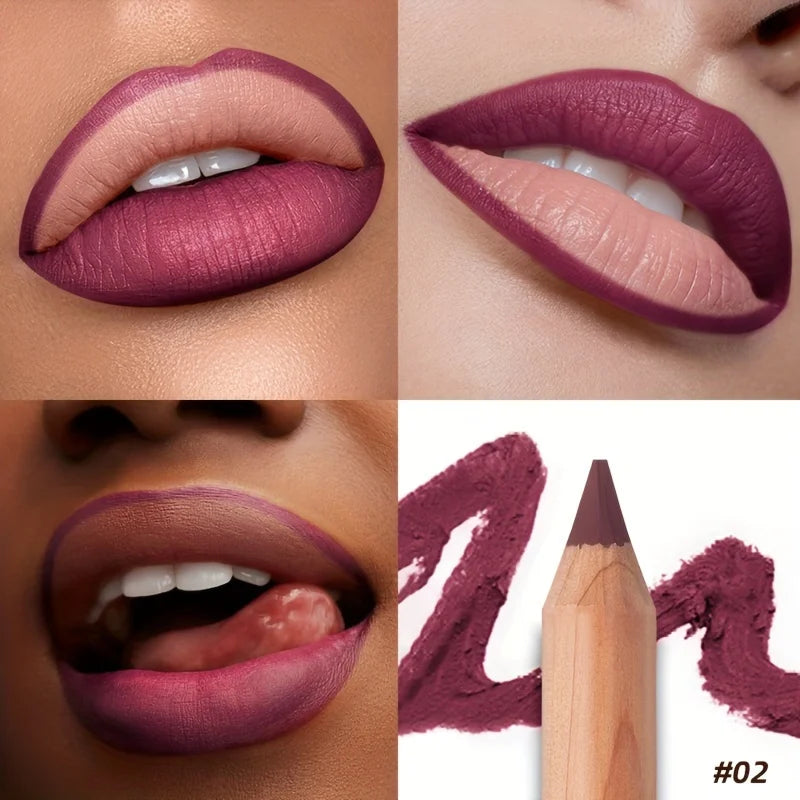 Huda Beauty lip contour stain in deep plum for defined lips