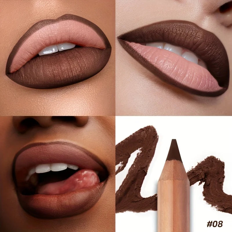 Huda Beauty Lip Contour Stain in rich brown for defined, long-lasting lips