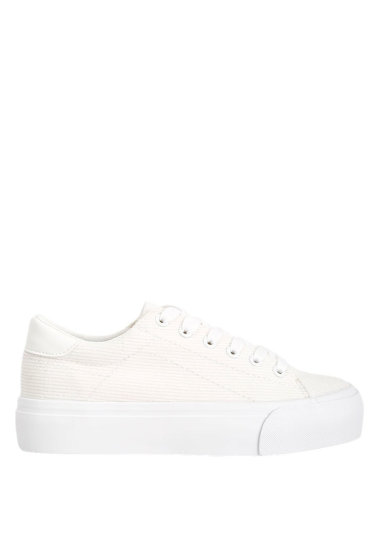 Hyra Solid Flatform Canvas Sneakers