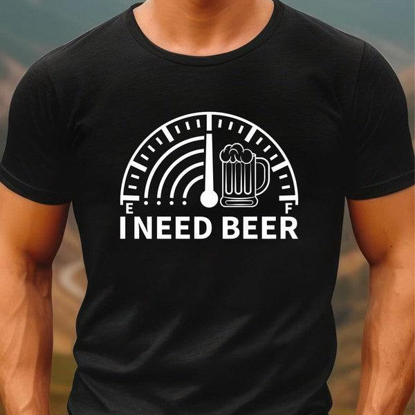 Men's Shirts - Tee's I Need Beer Crew Neck Graphic Tee