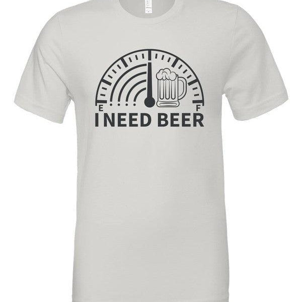 Men's Shirts - Tee's I Need Beer Crew Neck Graphic Tee