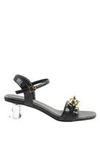 Icicle Clear Low Heel Metal Chain Sandals