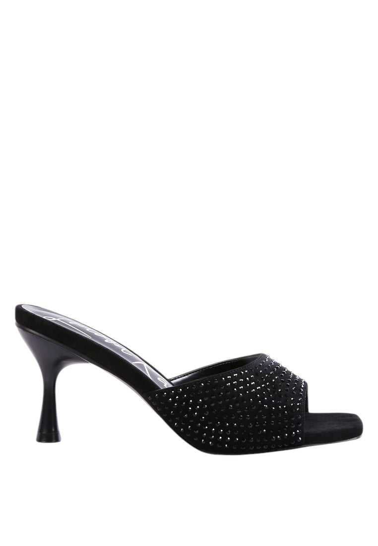 Imprint Heat Set Diamante Slip On Sandals