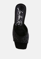Imprint Heat Set Diamante Slip On Sandals
