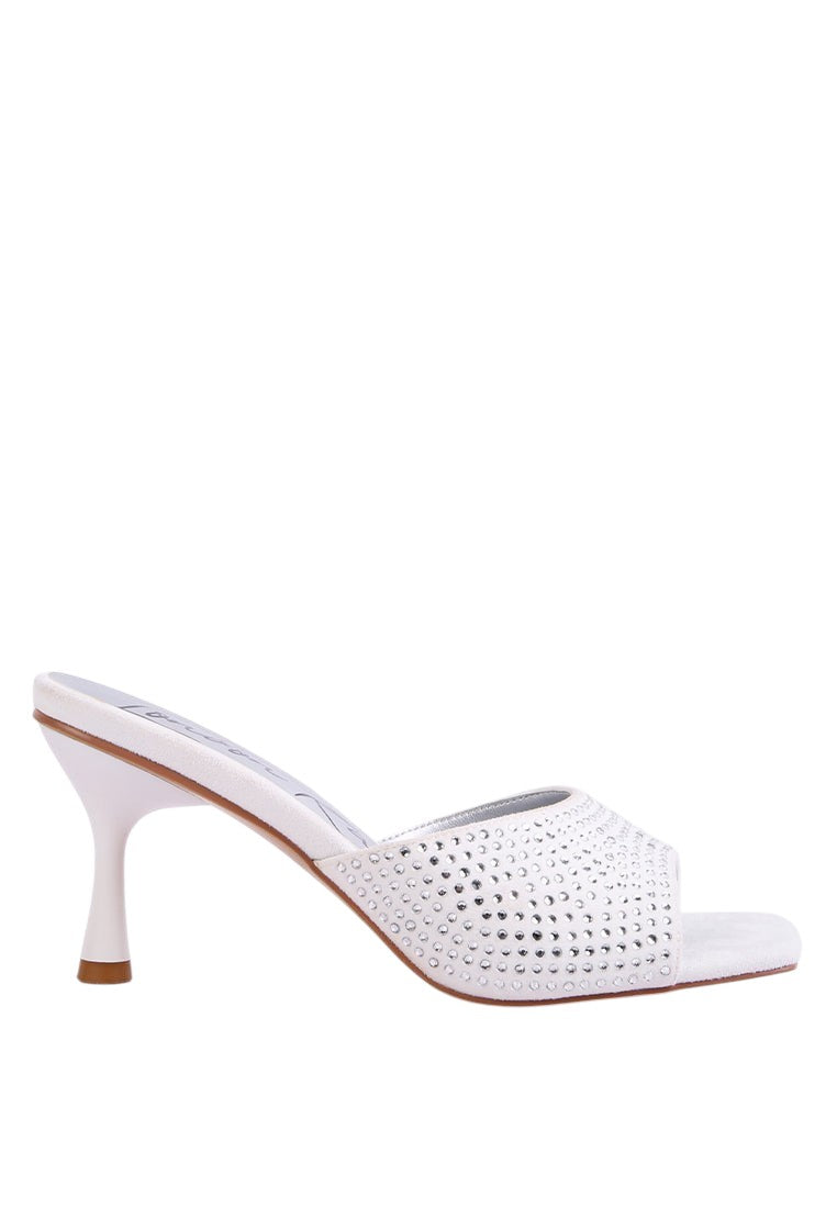 Imprint Heat Set Diamante Slip On Sandals
