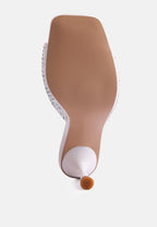 Imprint Heat Set Diamante Slip On Sandals