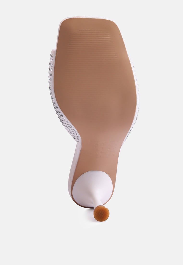 Imprint Heat Set Diamante Slip On Sandals