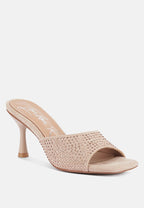 Imprint Heat Set Diamante Slip On Sandals