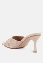 Imprint Heat Set Diamante Slip On Sandals