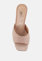 Imprint Heat Set Diamante Slip On Sandals