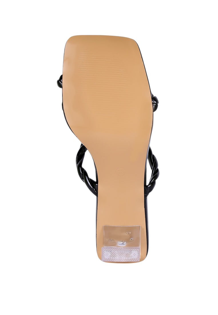Inamorata Twisted Strap Mid Heel Sandals