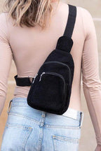 Ingrid Double Zip Corduroy Sling - VacationGrabs
