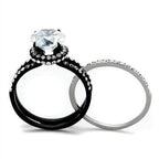Stunning ion plated black engagement ring with sparkling stones for a modern touch