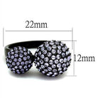 Elegant ion plated black fashion ring with sparkling crystal embellishments for women's jewelry
