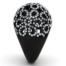 Elegant ion plated black ring for women adorned with sparkling crystals for a stylish look