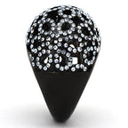Elegant ion plated black ring for women adorned with sparkling crystals for a stylish look