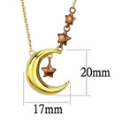 VacationGrabs IP gold light brown pendant necklace with crescent moon and stars design