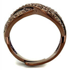 IP light brass infinity ring with sparkling details and a sleek design for modern accessories