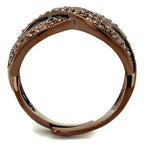 IP light brass infinity ring with sparkling details and a sleek design for modern accessories