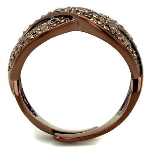 IP light brass infinity ring with sparkling details and a sleek design for modern accessories