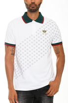 Men's Shirts Italian Green Red White Print Collared Polo Shirt