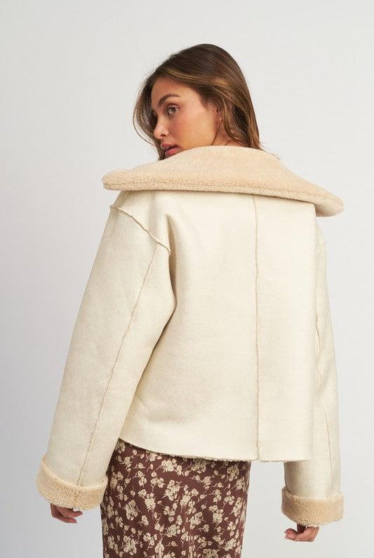 Women's Coats & Jackets Ivory Reversible Faux Fur Cropped Jacket 2 Stylish Ways to Wear