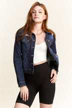 Women's denim jacket, classic blue, versatile for casual looks