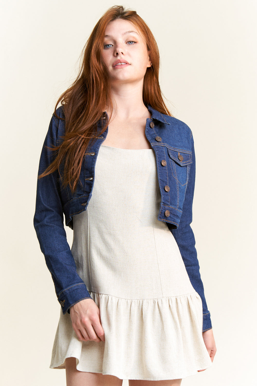 Women's denim jacket from Shop ENJEAN, perfect for casual outings