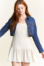 Women's denim jacket, cropped style for casual wear