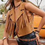 Women's tan fringe jacket puffer women, stylish for casual outings