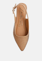 Jarisa Rhinestones Embellished Slingback Mules