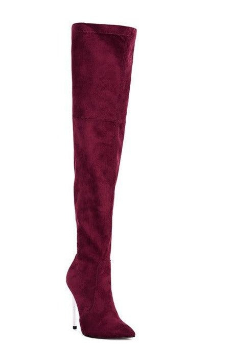 Women's Shoes - Boots Jaynetts Stretch Suede Micro High Knee Boots