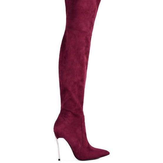 Women's Shoes - Boots Jaynetts Stretch Suede Micro High Knee Boots