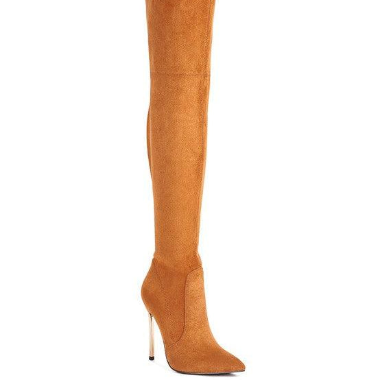 Women's Shoes - Boots Jaynetts Stretch Suede Micro High Knee Boots