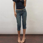 VacationGrabs women's jeans and capri in casual blue denim for everyday wear