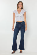 Women's blue jeans with flare, perfect for casual outings