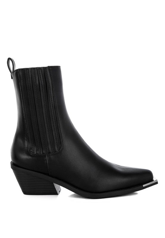 Rag Company Jeffers ankle boots stylish travel in black leather with a modern heel design