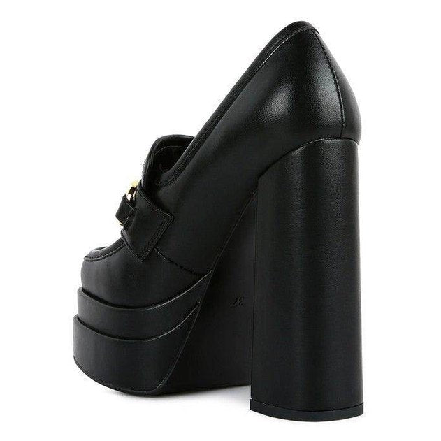 Stylish black jewel block heel loafers with a chic design for modern women's fashion