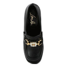 Rag Company jewel block heel loafers in black with elegant gold accents for stylish women