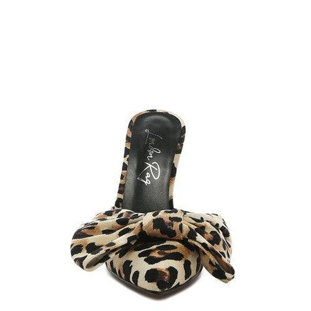 Women's Shoes - Heels Joelle High Heel Bow Tie Leopard Print Mules